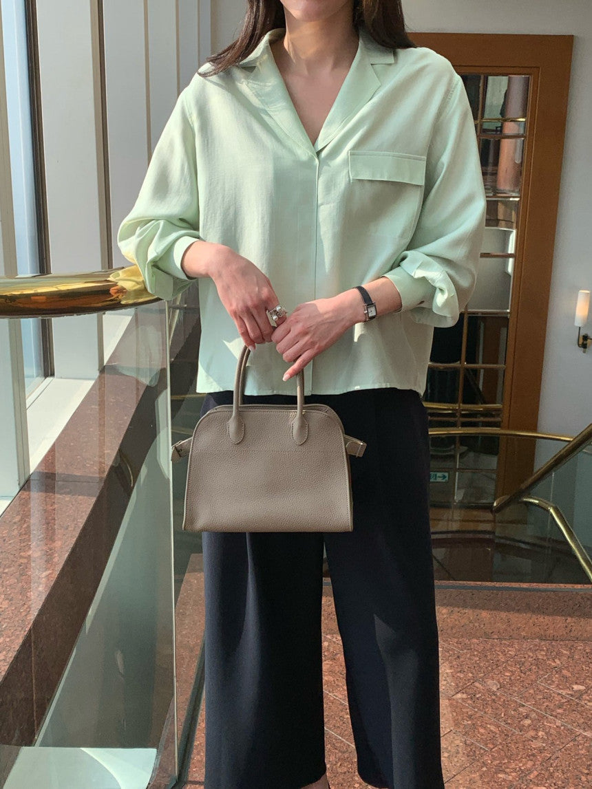 *실키 포켓 블라우스