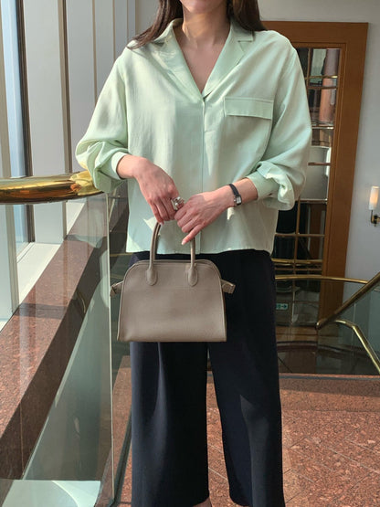 *실키 포켓 블라우스