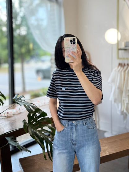 Heart Stripe T-shirt - AdoreMeU