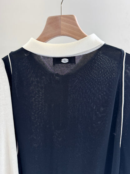 Contrast Collar Knit