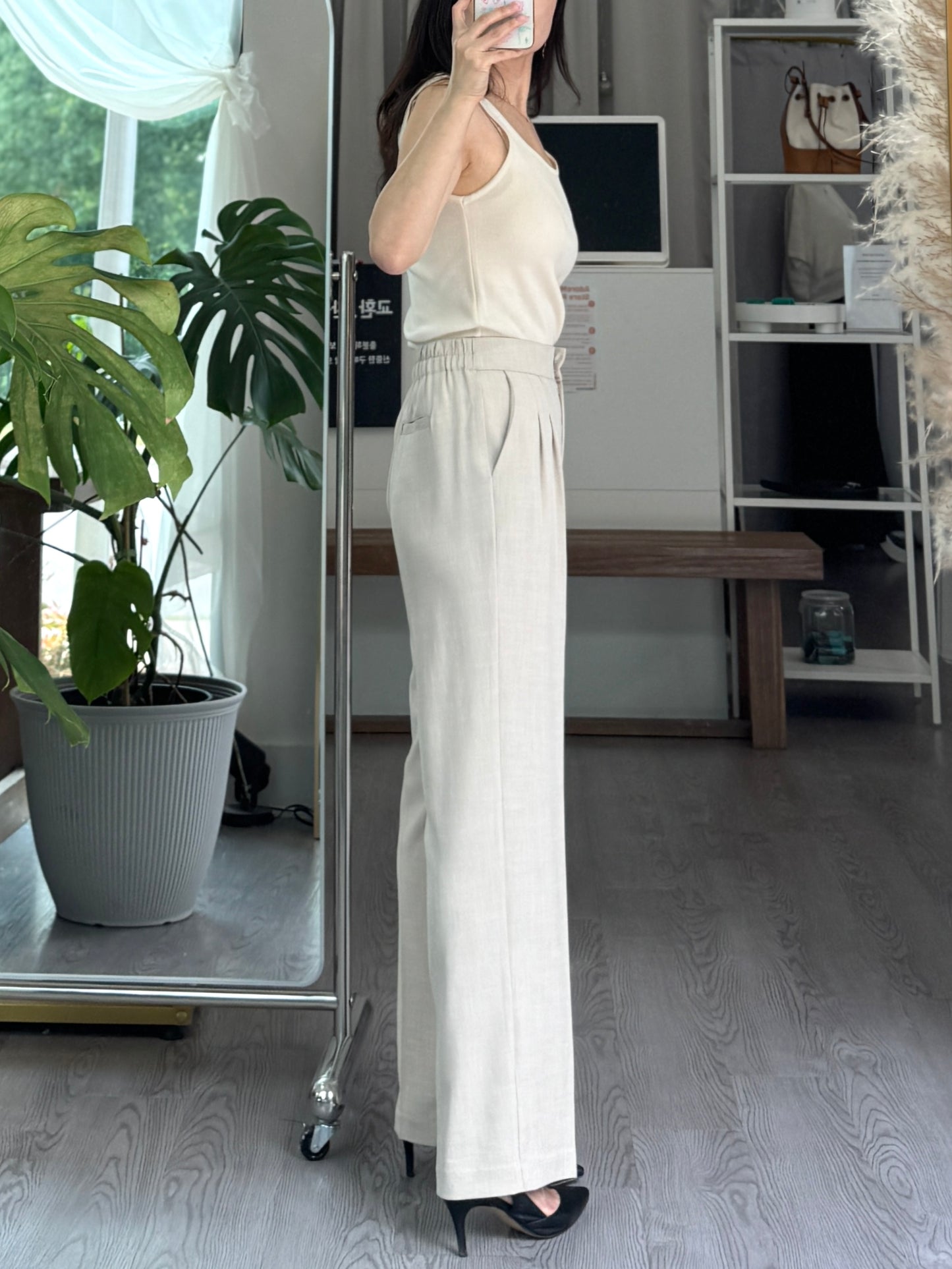 Sand Pintuck Slacks - AdoreMeU