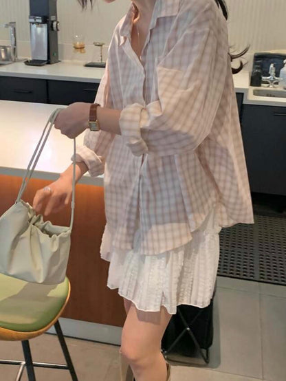 * Soft Oversized Plaid Shirt