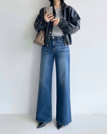 Banding Wide Flare Jeans (~9/5)