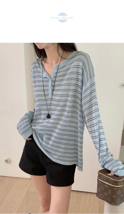 *  Breeze Stripe Summer Knit Top