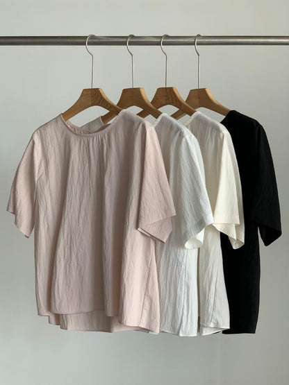 *    Back Ribbon Soft Blouse