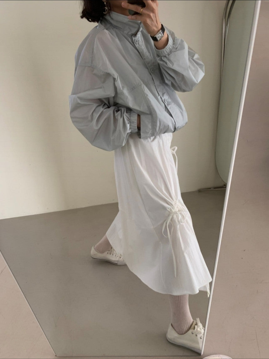 * Shirring Detail Flare Skirt