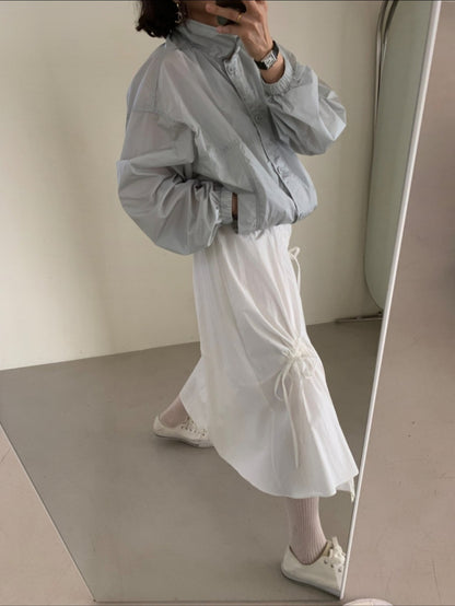 * Shirring Detail Flare Skirt