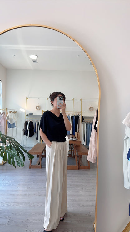 Draped Short Sleeve Knit Top (~8/5)