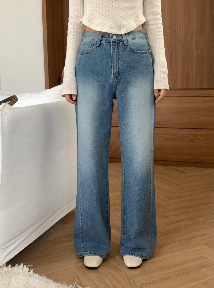 * light blue semi-wide denim