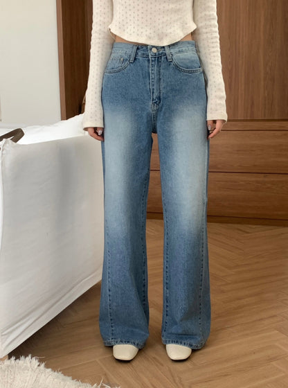 * light blue semi-wide denim