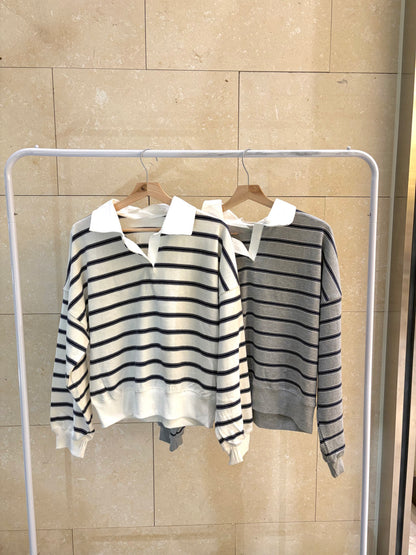 Striped Collar Sweatshirt(~10/17)