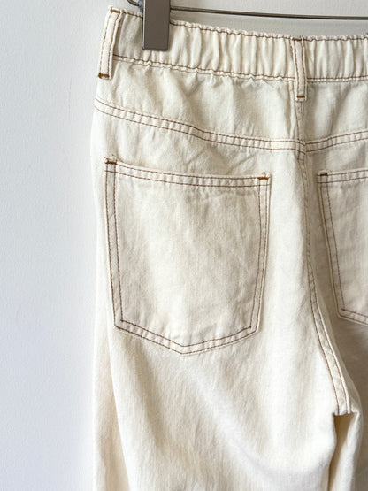 Three Button Ivory Pants - AdoreMeU