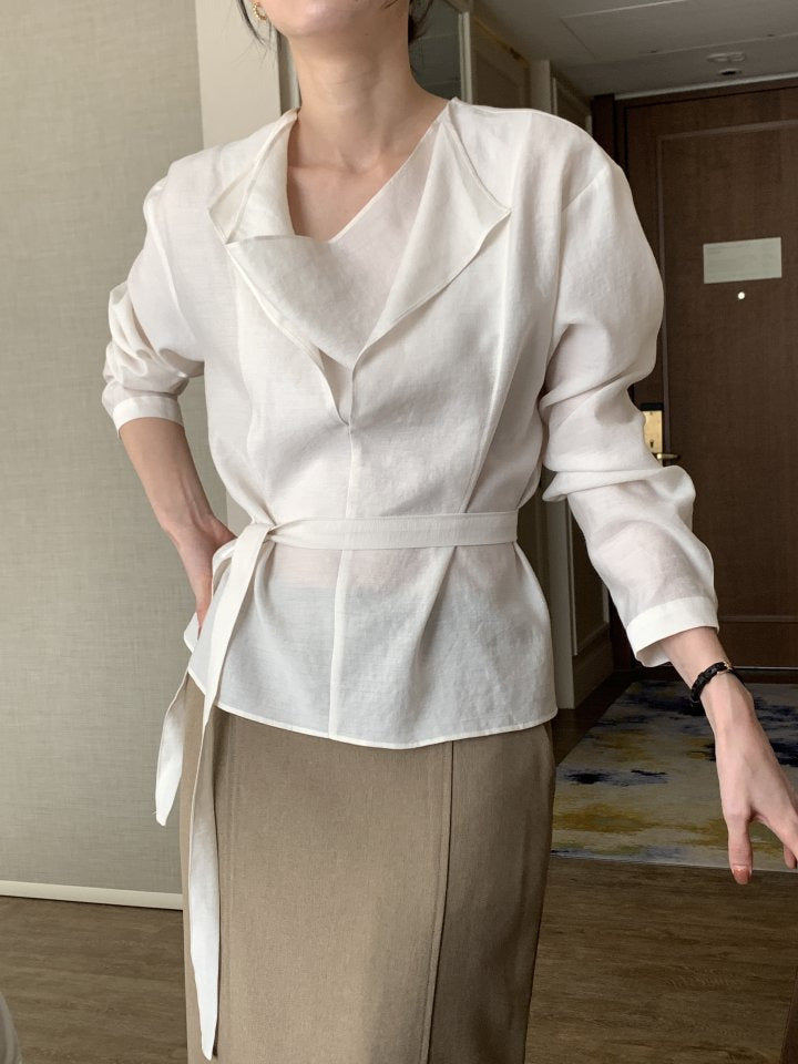 * Draped Belt Blouse
