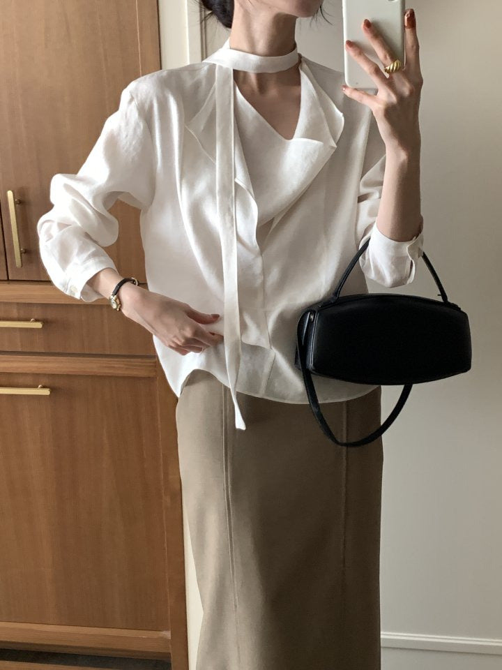 * Draped Belt Blouse