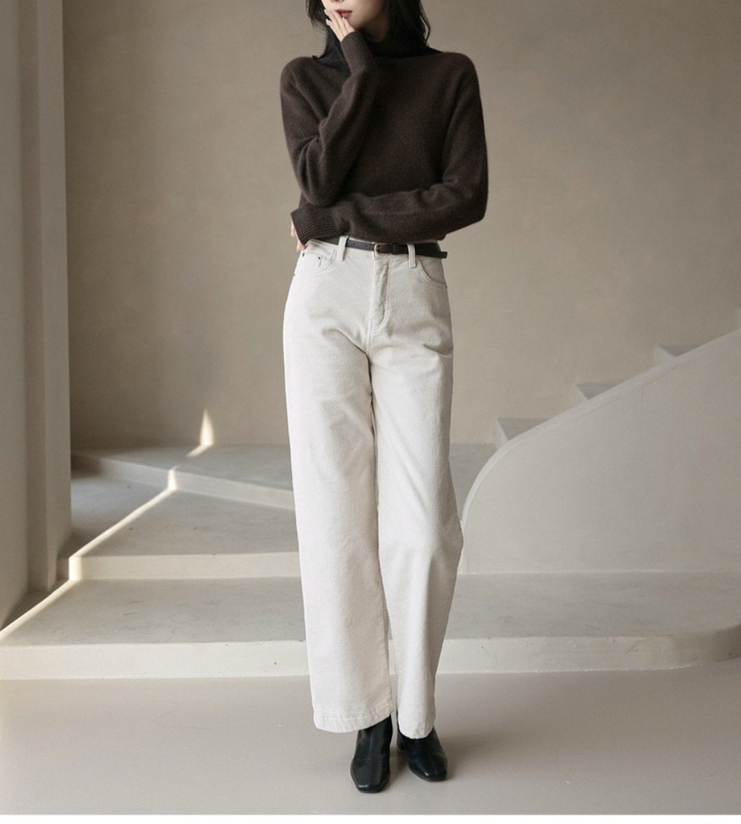 Semi Wide Corduroy Pants