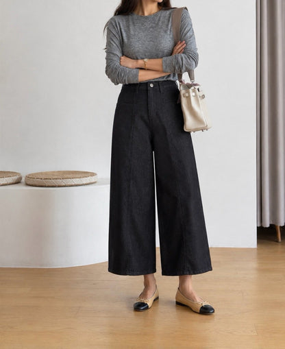* Non-Fade Cropped Denim