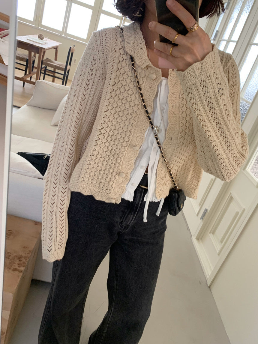 *크로셰 칼라 가디건