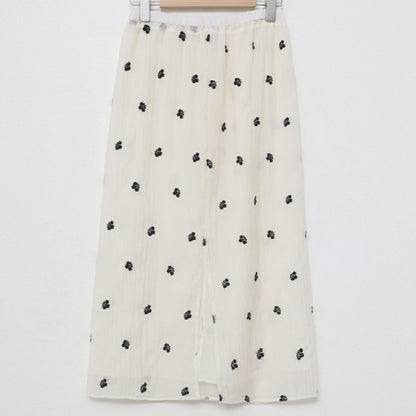 *Floral Embroidered Chiffon Skirt