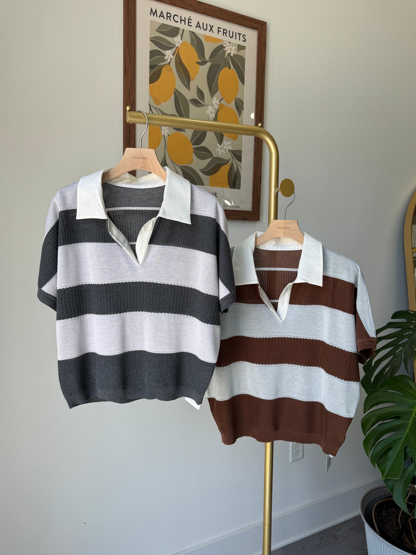 Stripe Collar Summer Knit(~7/9)