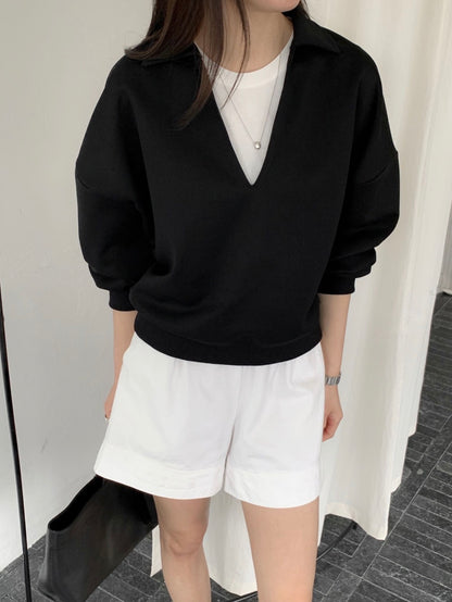 Foaming V-Neck Sweatshirt