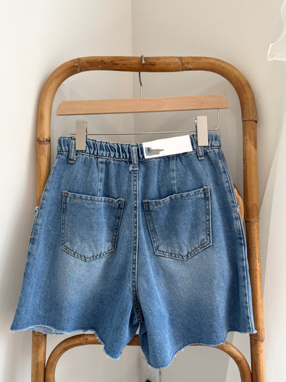Pleated Denim Short - AdoreMeU