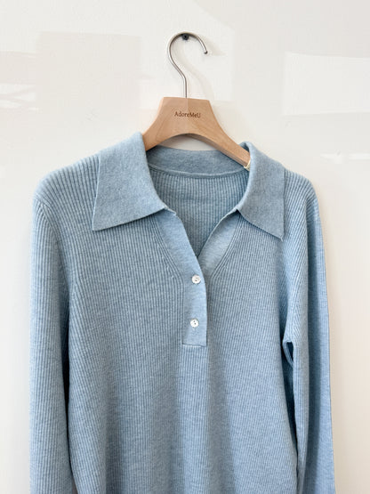 Collar Button Golgi Knit - AdoreMeU