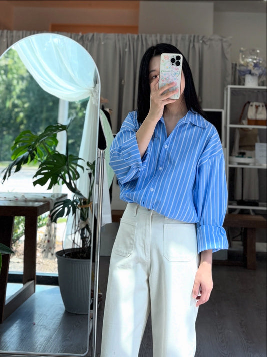 Fall Striped Button-Down Shirt(~9/8)