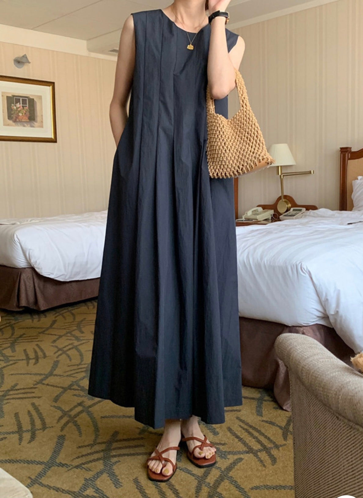 * Plain Pintuck Dress