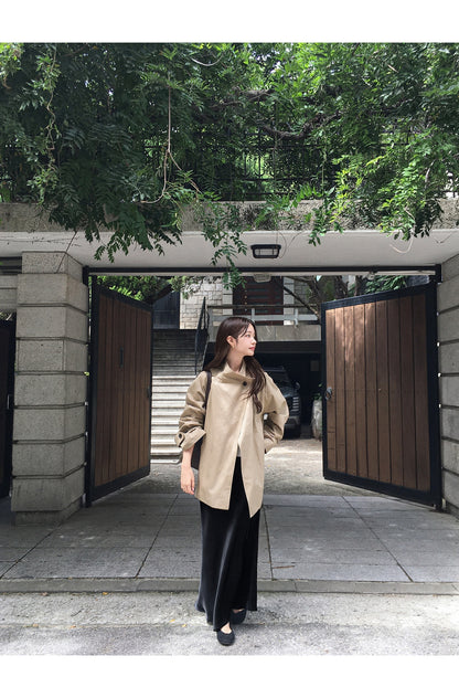 High-Neck Trench Jacket