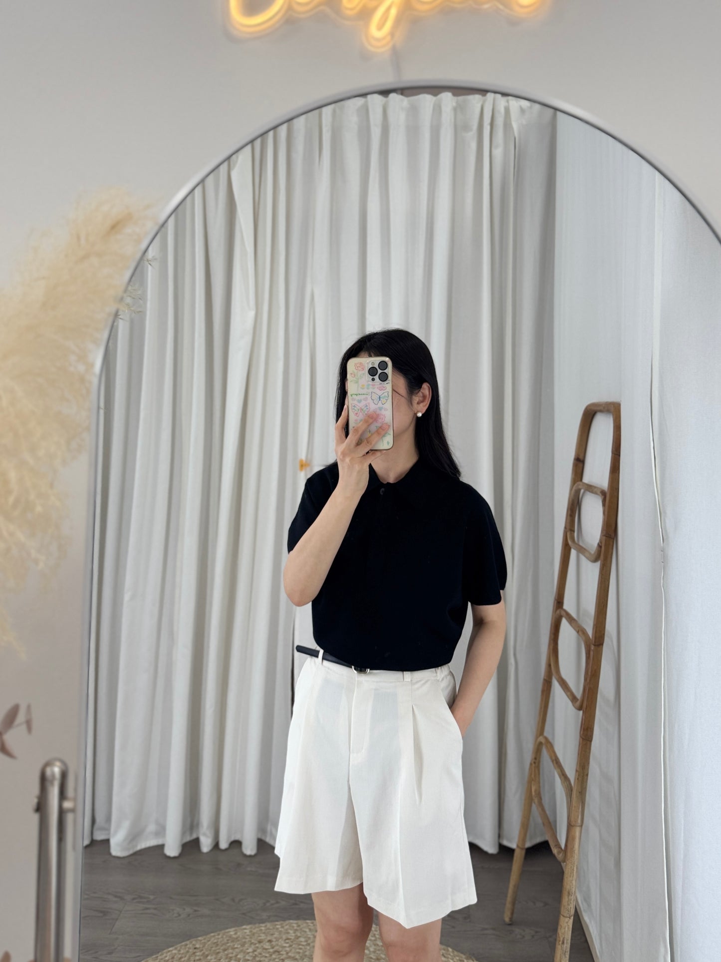 Plume Collar Knit Top (~6/4)