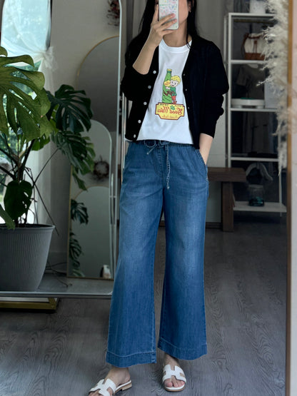 Banding Wide Denim - AdoreMeU