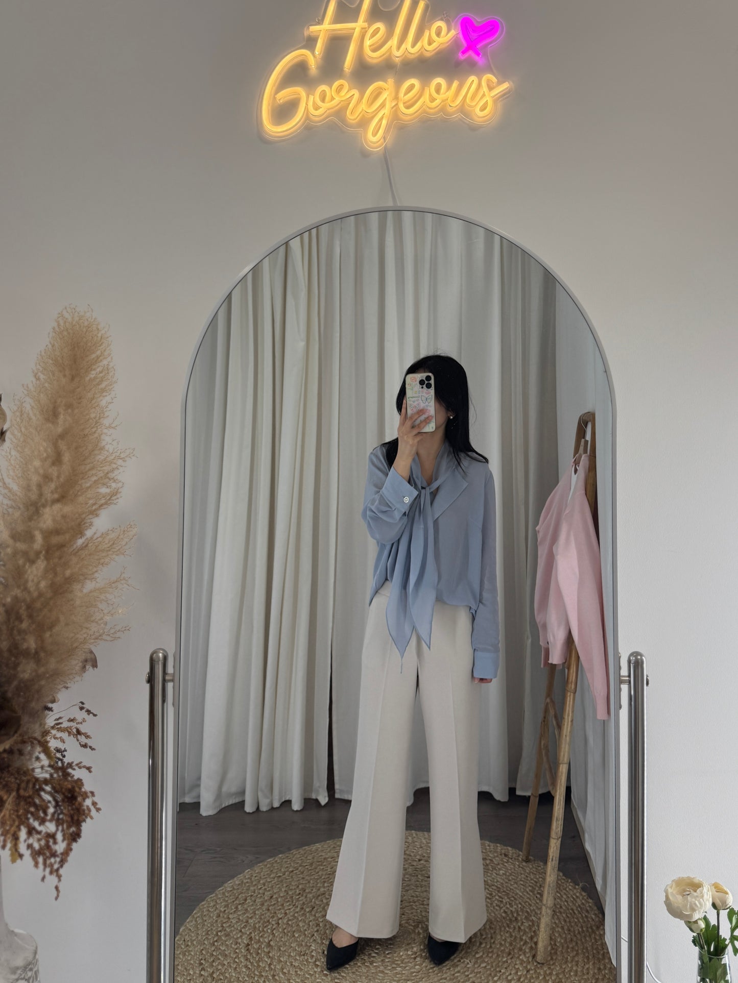 Slit Straight Banding Slacks(~3/10)