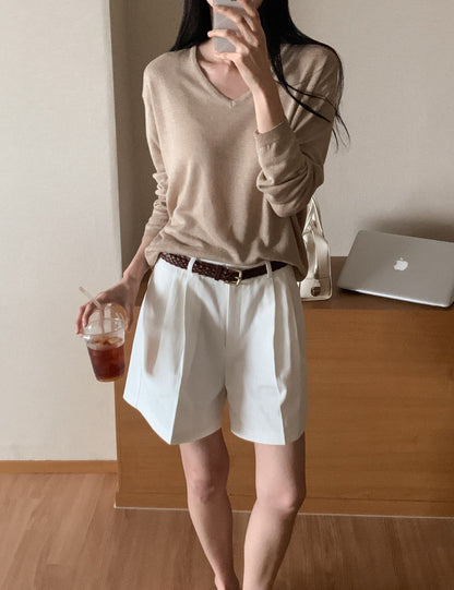 * Summer Linen V-neck Knit