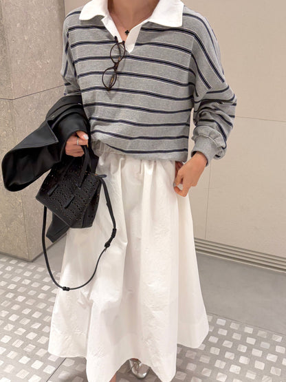 Striped Collar Sweatshirt(~10/17)