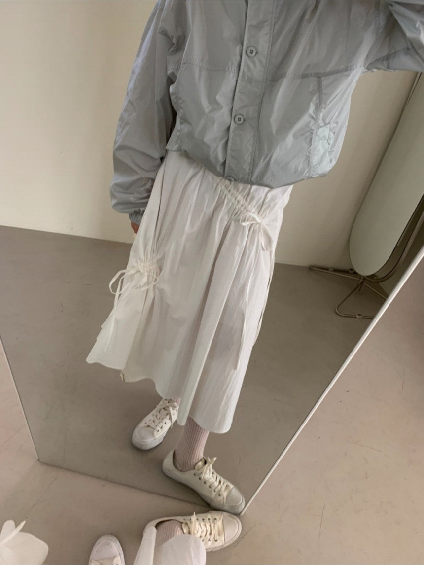 * Shirring Detail Flare Skirt