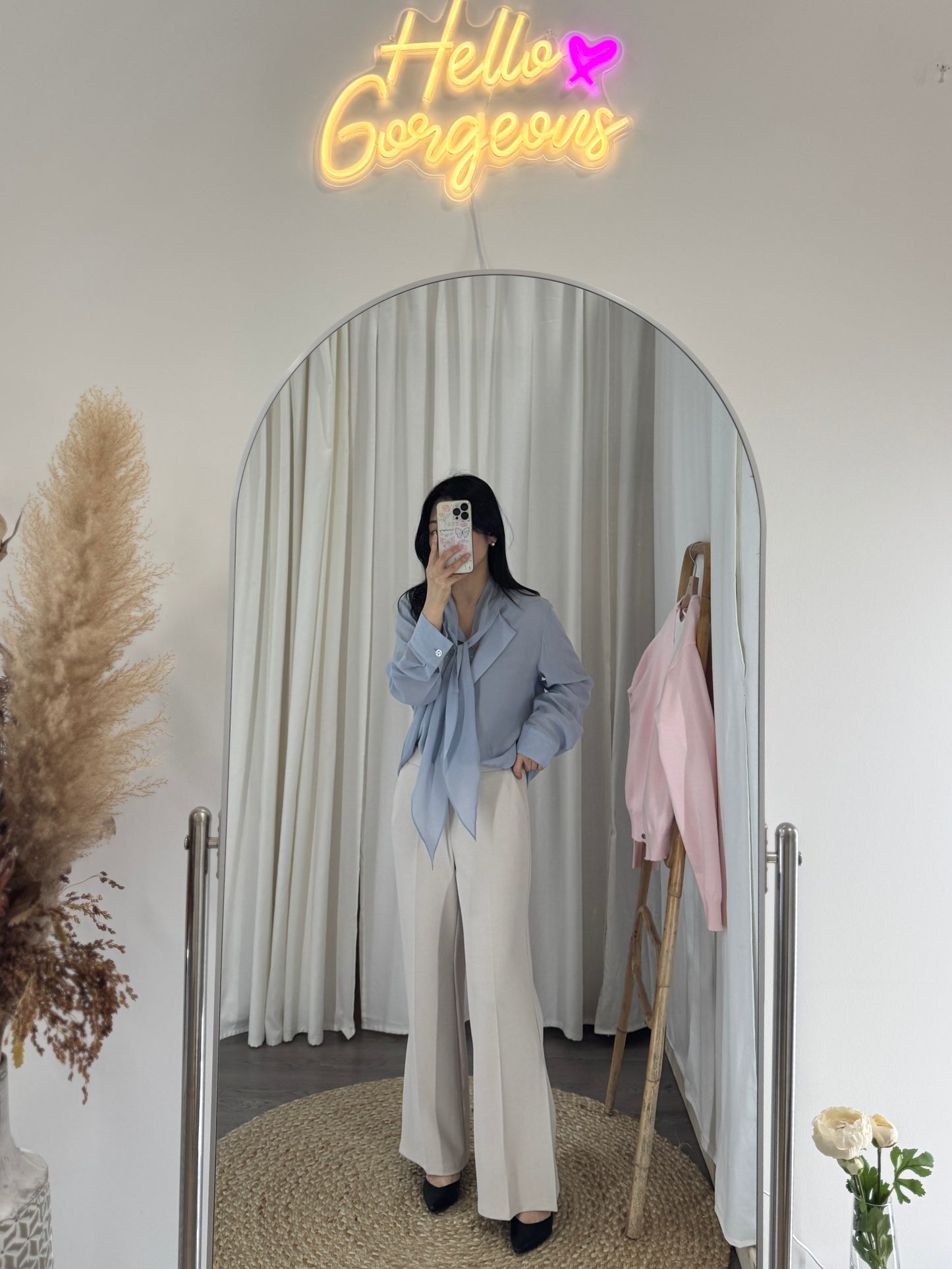 Slit Straight Banding Slacks(~3/10)