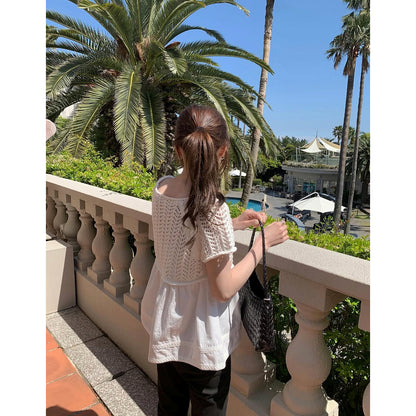 *Layered Crochet Knit Top