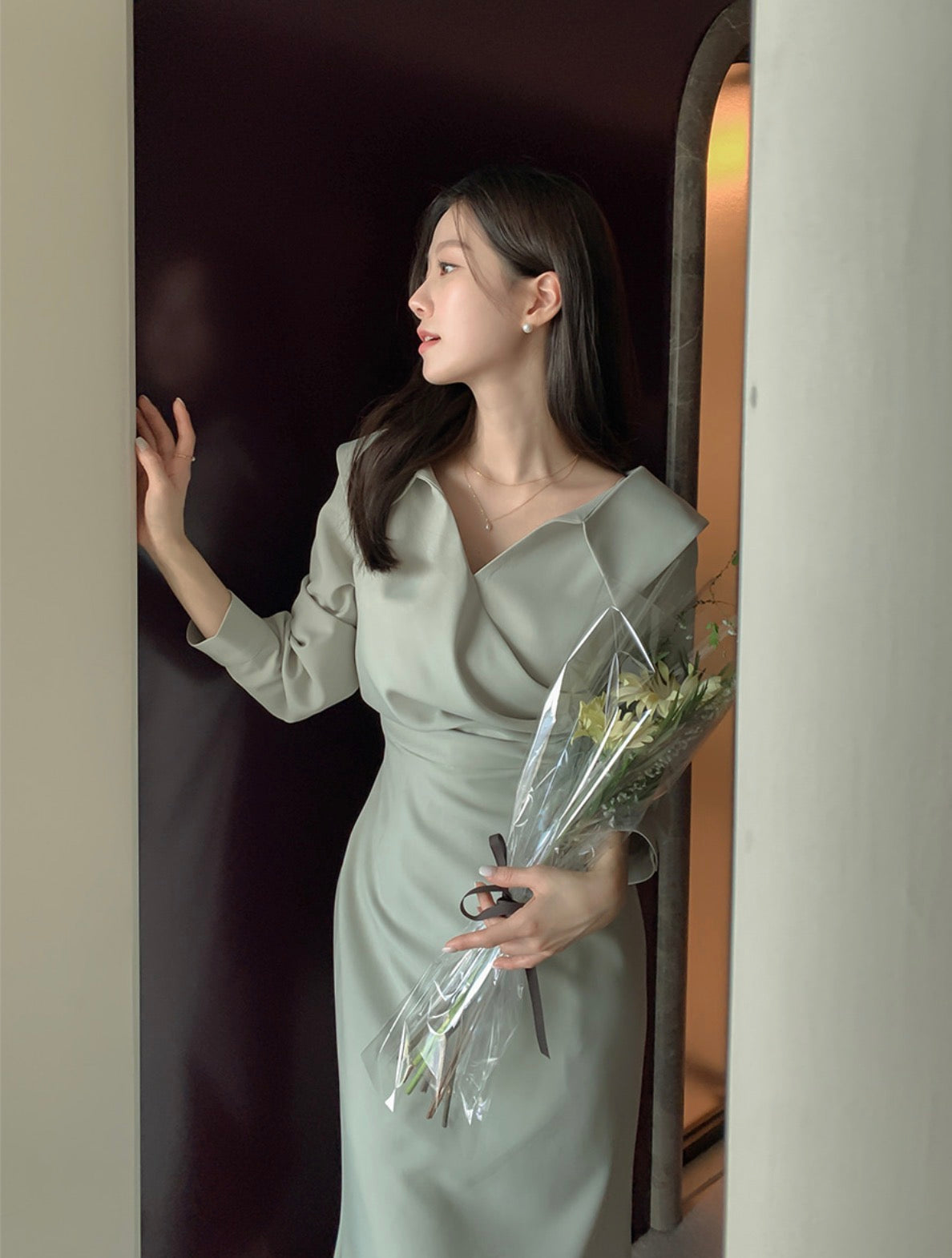 * Shirred Mermaid Dress