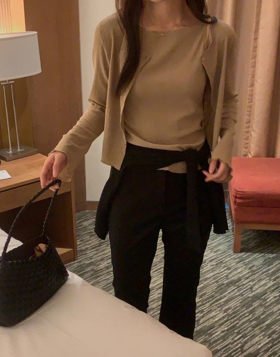 *Pleated Tank & Cardigan Set