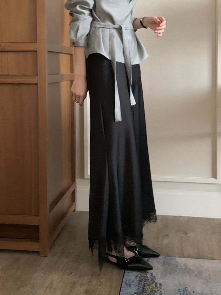 * Lace Silk Skirt