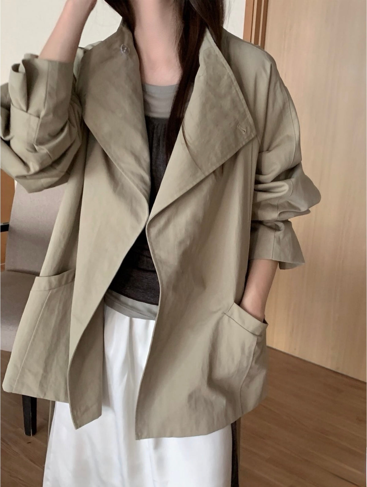 High-Neck Trench Jacket