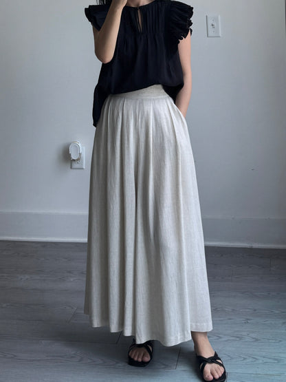 Linen Skirt Pants - AdoreMeU