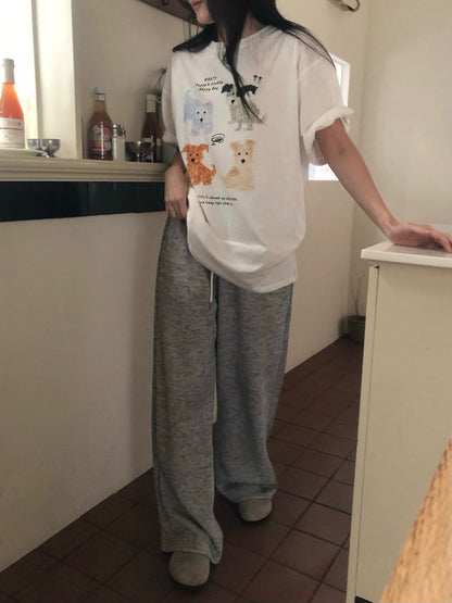 * Dog Graphic Oversized T-Shirt
