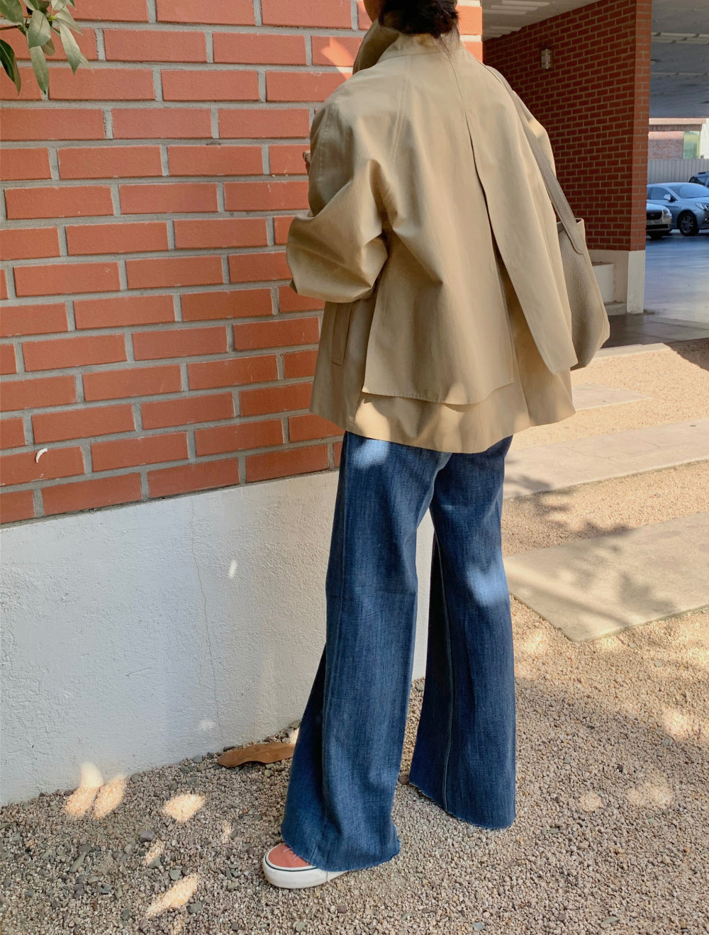 High-Neck Short Trench Jacket