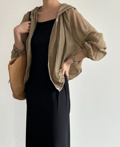 * Hooded Summer Blouse Shirt