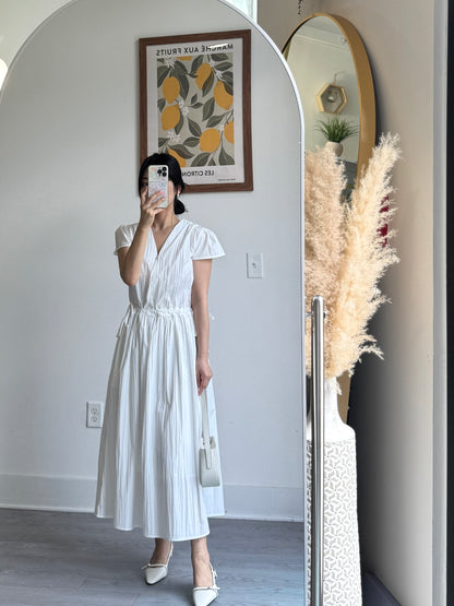 Ribbon Vneck Dress - AdoreMeU