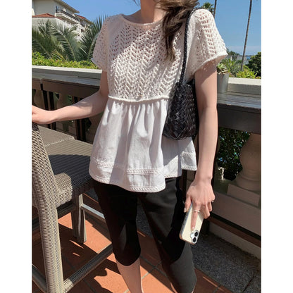 *Layered Crochet Knit Top