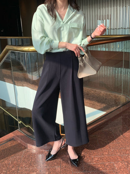 *실키 포켓 블라우스