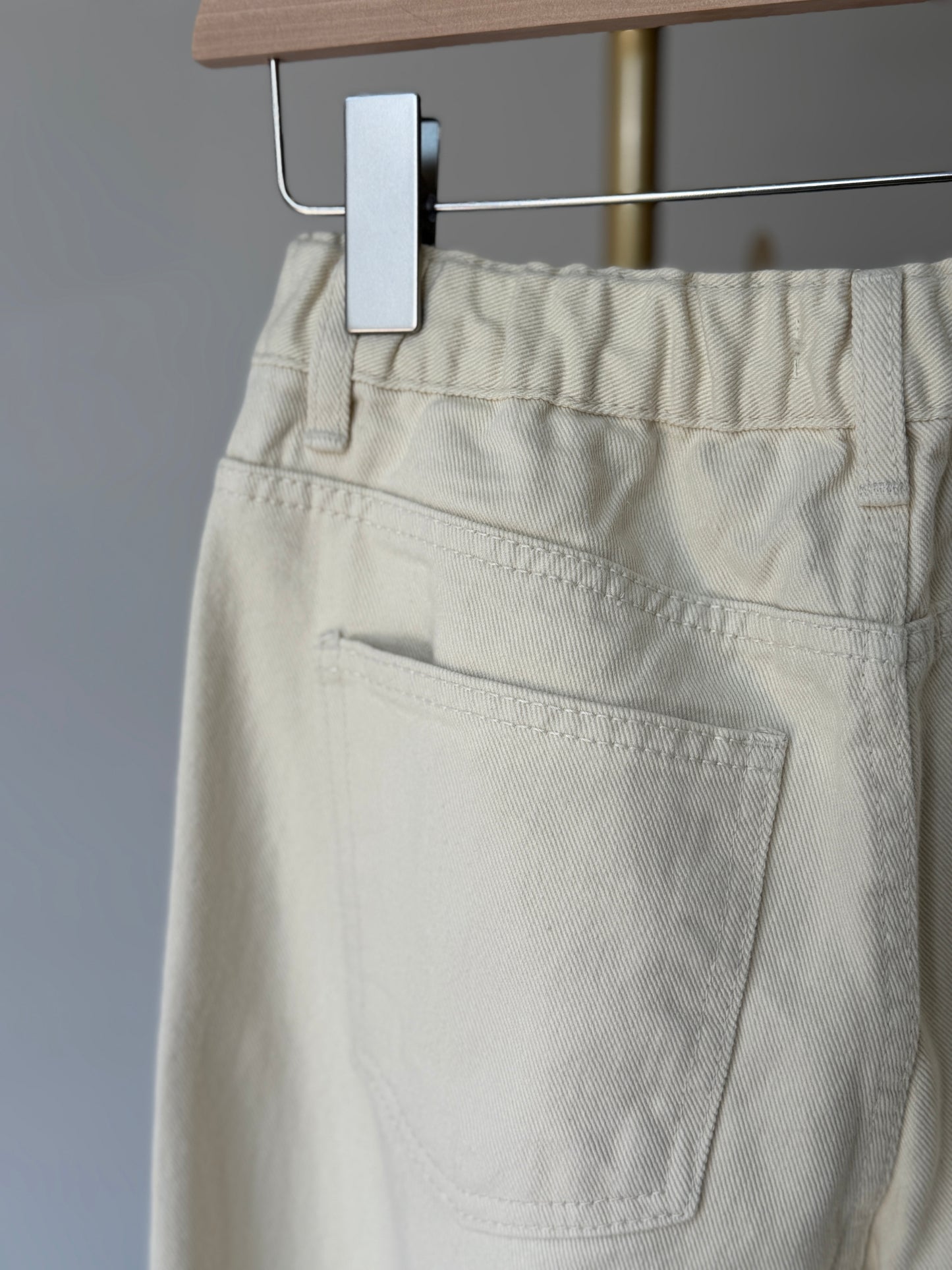White Cotton Wide Denim - AdoreMeU