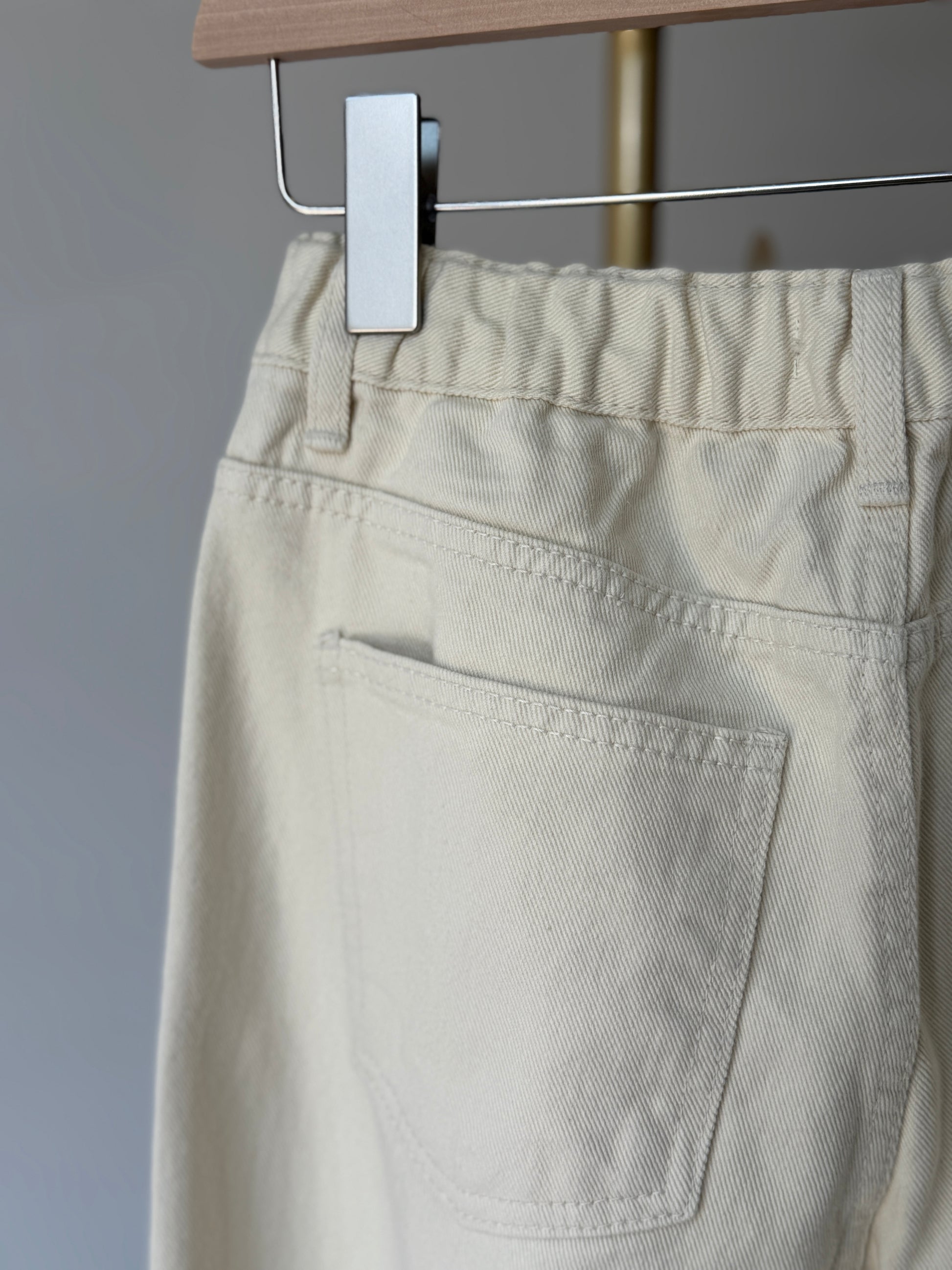 White Cotton Wide Denim - AdoreMeU